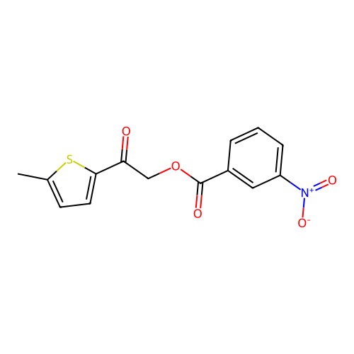 2-(5-Methylthiophen-2-yl)-2-oxoethyl 3-nitrobenzoate structure
