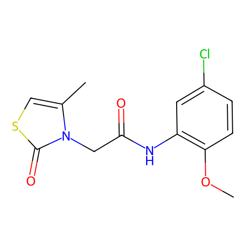 N-(5-chloro-2-methoxyphenyl)-2-(4-methyl-2-oxo-1,3-thiazol-3-yl)acetamide structure