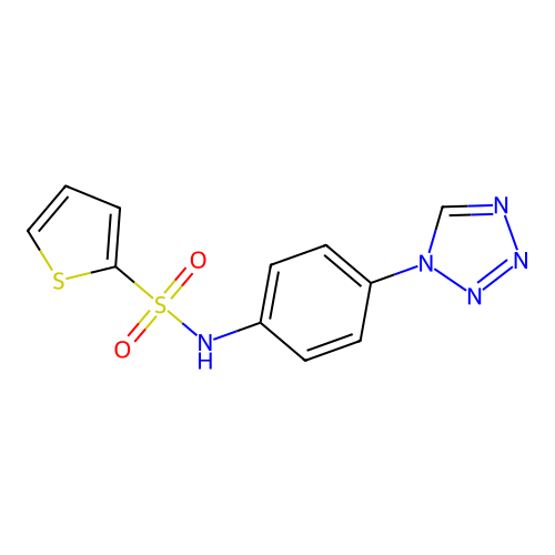 N-[4-(tetrazol-1-yl)phenyl]thiophene-2-sulfonamide structure