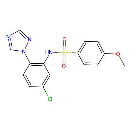 N-[5-chloro-2-(1,2,4-triazol-1-yl)phenyl]-4-methoxybenzenesulfonamide structure