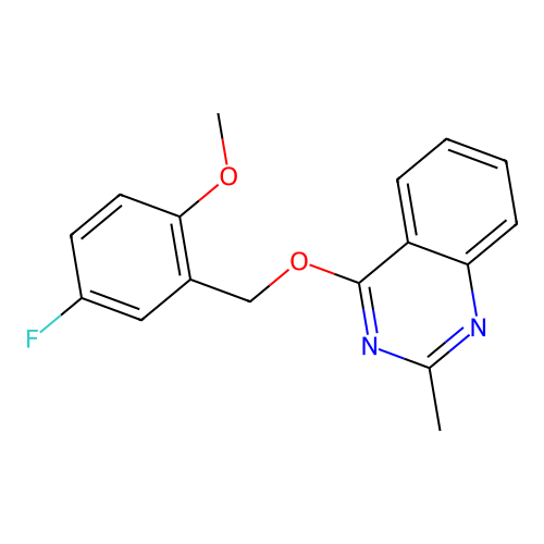 4-[(5-Fluoro-2-methoxyphenyl)methoxy]-2-methylquinazoline structure