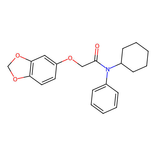 2-(1,3-benzodioxol-5-yloxy)-N-cyclohexyl-N-phenylacetamide structure