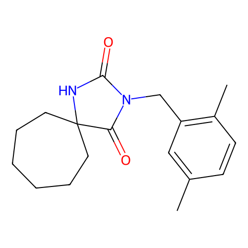 3-[(2,5-Dimethylphenyl)methyl]-1,3-diazaspiro[4.6]undecane-2,4-dione structure