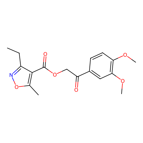[2-(3,4-Dimethoxyphenyl)-2-oxoethyl] 3-ethyl-5-methyl-1,2-oxazole-4-carboxylate structure