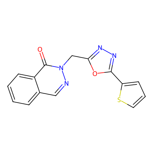 2-[(5-Thiophen-2-yl-1,3,4-oxadiazol-2-yl)methyl]phthalazin-1-one structure