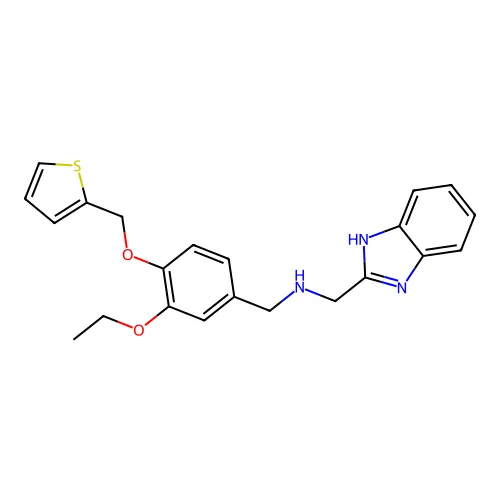 N-(1H-苯并咪唑-2-基甲基)-1-[3-乙氧基-4-(噻吩-2-基甲氧基)苯基]甲胺 structure