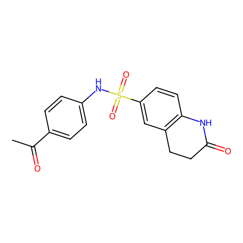N-(4-acetylphenyl)-2-oxo-3,4-dihydro-1H-quinoline-6-sulfonamide structure