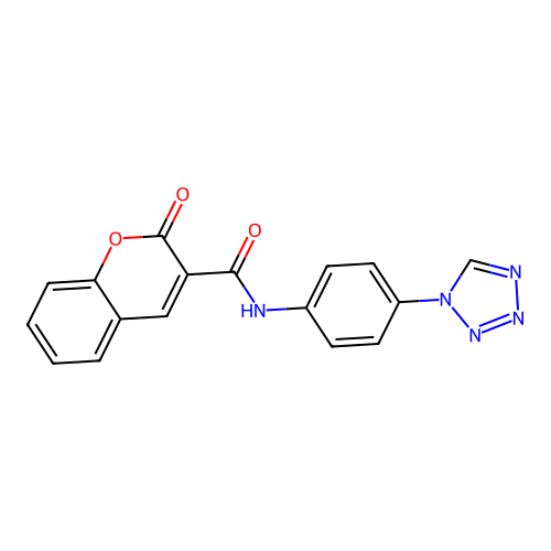 2-oxo-N-[4-(1H-tetrazol-1-yl)phenyl]-2H-chromene-3-carboxamide structure