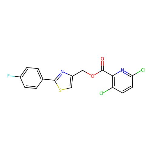 [2-(4-Fluorophenyl)-1,3-thiazol-4-yl]methyl 3,6-dichloropyridine-2-carboxylate structure