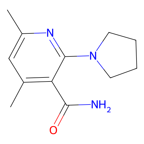 4,6-Dimethyl-2-(pyrrolidin-1-yl)pyridine-3-carboxamide structure