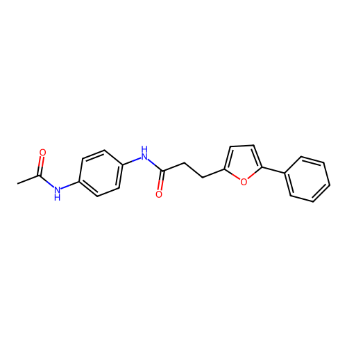 N-(4-acetamidophenyl)-3-(5-phenylfuran-2-yl)propanamide structure