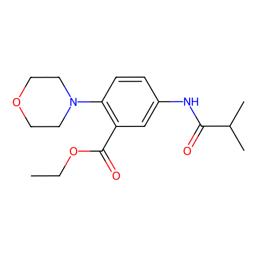 Ethyl 5-[(2-methylpropanoyl)amino]-2-(morpholin-4-yl)benzoate structure