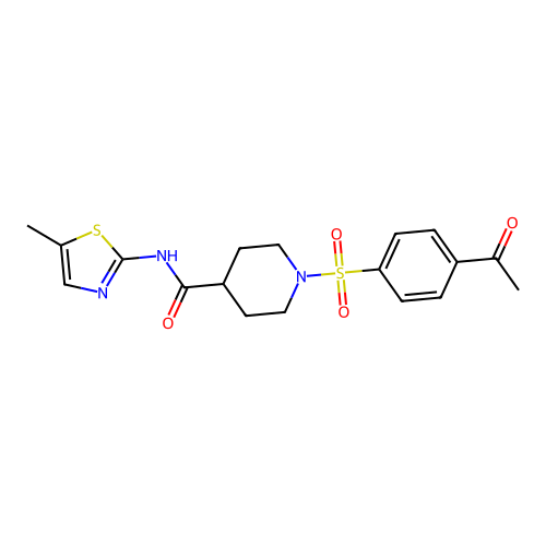 1-(4-acetylphenyl)sulfonyl-N-(5-methyl-1,3-thiazol-2-yl)piperidine-4-carboxamide structure