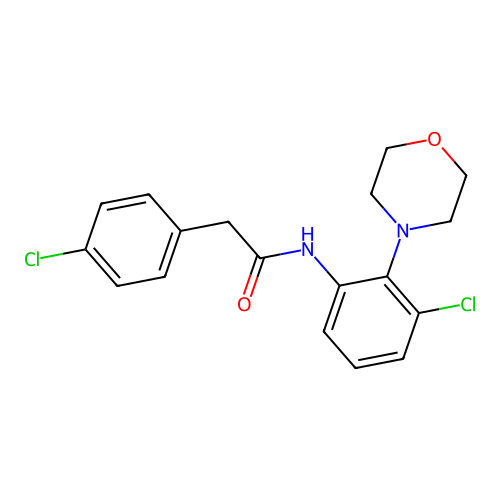 N-(3-chloro-2-morpholin-4-ylphenyl)-2-(4-chlorophenyl)acetamide structure
