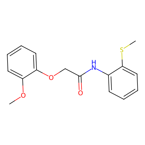 2-(2-methoxyphenoxy)-N-[2-(methylsulfanyl)phenyl]acetamide structure