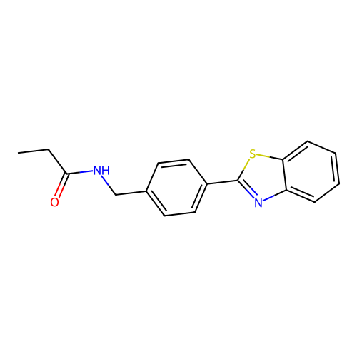 N-[4-(1,3-benzothiazol-2-yl)benzyl]propanamide structure