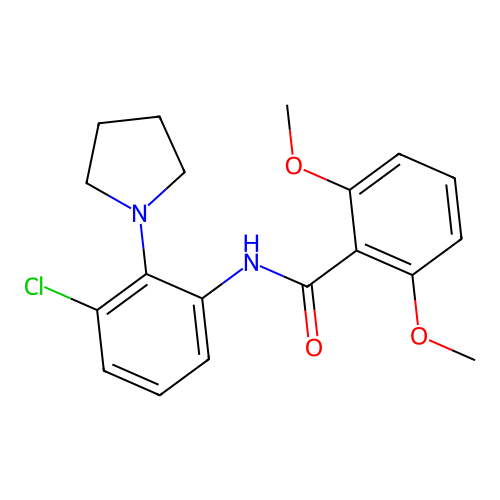 N-(3-chloro-2-(pyrrolidin-1-yl)phenyl)-2,6-dimethoxybenzamide structure