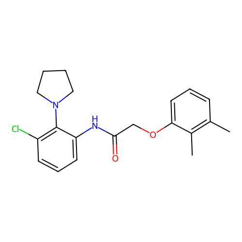 N-(3-chloro-2-(pyrrolidin-1-yl)phenyl)-2-(2,3-dimethylphenoxy)acetamide structure