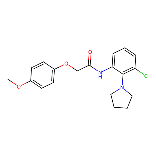 N-(3-chloro-2-(pyrrolidin-1-yl)phenyl)-2-(4-methoxyphenoxy)acetamide structure