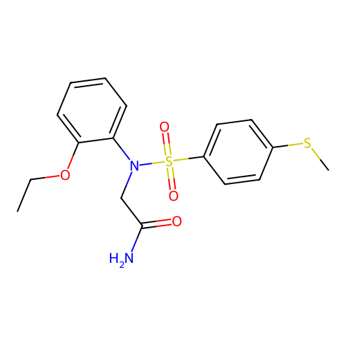 2-(2-ethoxy-N-(4-methylsulfanylphenyl)sulfonylanilino)acetamide structure