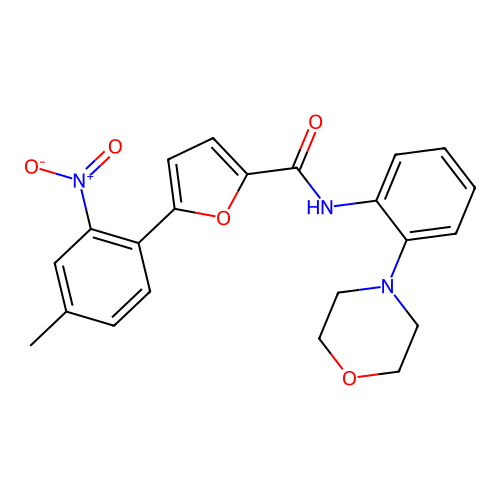 5-(4-methyl-2-nitrophenyl)-N-[2-(morpholin-4-yl)phenyl]furan-2-carboxamide structure