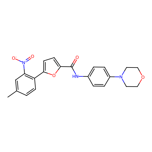 5-(4-methyl-2-nitrophenyl)-N-[4-(morpholin-4-yl)phenyl]furan-2-carboxamide structure