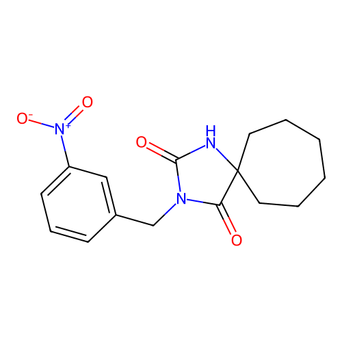 3-[(3-Nitrophenyl)methyl]-1,3-diazaspiro[4.6]undecane-2,4-dione structure