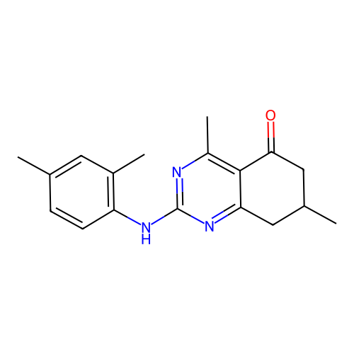 2-[(2,4-dimethylphenyl)amino]-4,7-dimethyl-7,8-dihydroquinazolin-5(6H)-one structure