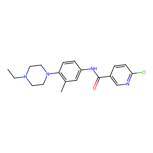 6-chloro-N-[4-(4-ethylpiperazin-1-yl)-3-methylphenyl]pyridine-3-carboxamide structure