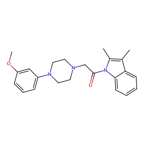 1-(2,3-dimethyl-1H-indol-1-yl)-2-[4-(3-methoxyphenyl)piperazin-1-yl]ethanone structure
