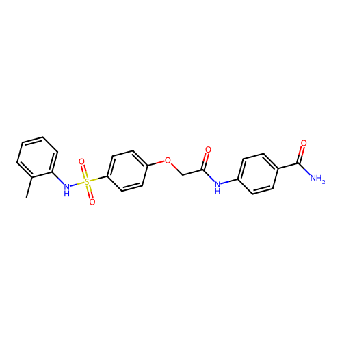 4-[[2-[4-[(2-Methylphenyl)sulfamoyl]phenoxy]acetyl]amino]benzamide structure