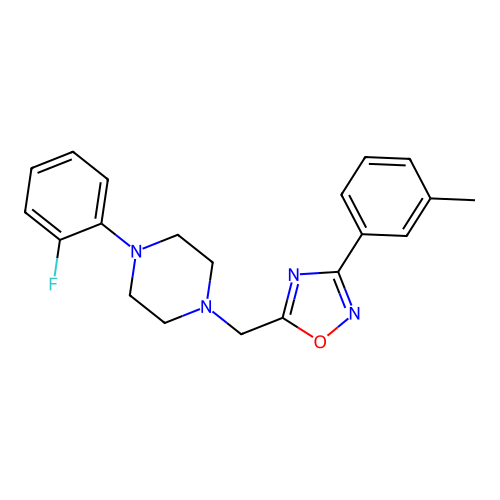 1-(2-Fluorophenyl)-4-{[3-(3-methylphenyl)-1,2,4-oxadiazol-5-yl]methyl}piperazine structure