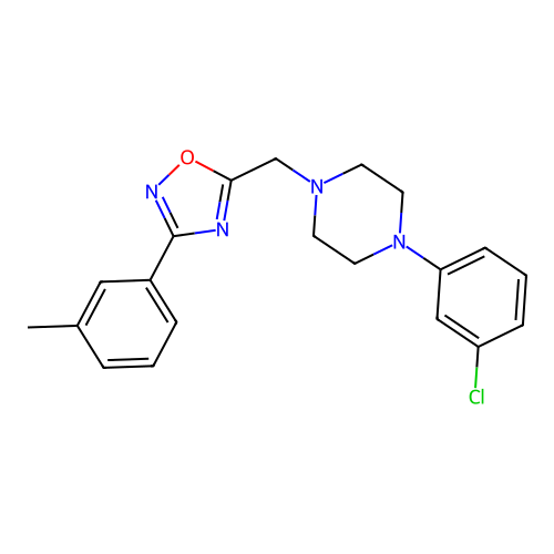 1-(3-Chlorophenyl)-4-{[3-(3-methylphenyl)-1,2,4-oxadiazol-5-yl]methyl}piperazine structure