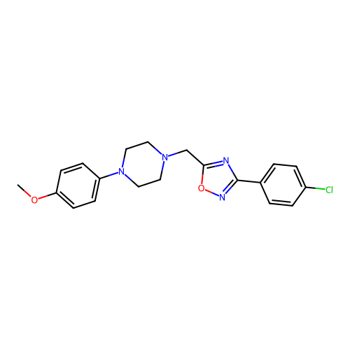 1-{[3-(4-chlorophenyl)-1,2,4-oxadiazol-5-yl]methyl}-4-(4-methoxyphenyl)piperazine structure