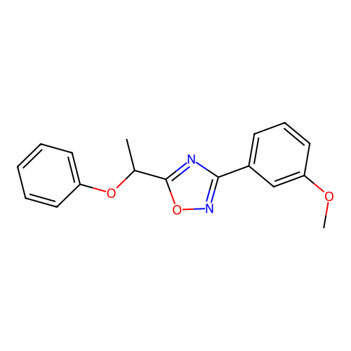3-(3-Methoxyphenyl)-5-(1-phenoxyethyl)-1,2,4-oxadiazole structure