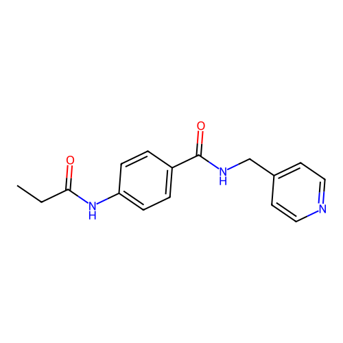 4-(propanoylamino)-N-(pyridin-4-ylmethyl)benzamide structure