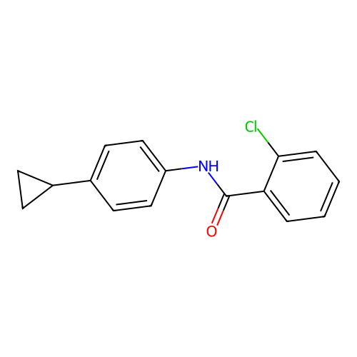 2-chloro-N-(4-cyclopropylphenyl)benzamide structure