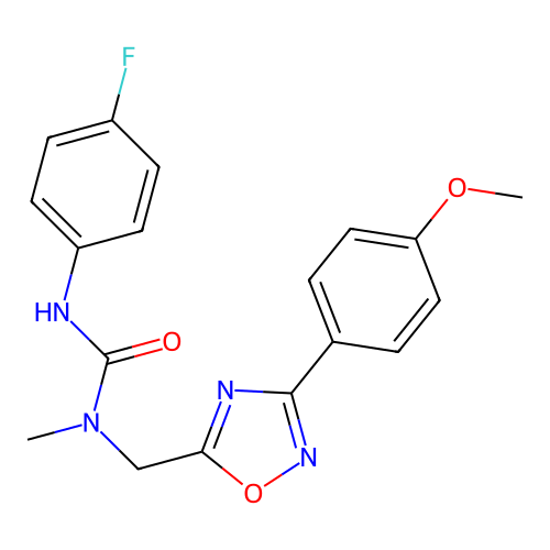 3-(4-fluorophenyl)-1-[[3-(4-methoxyphenyl)-1,2,4-oxadiazol-5-yl]methyl]-1-methylurea structure