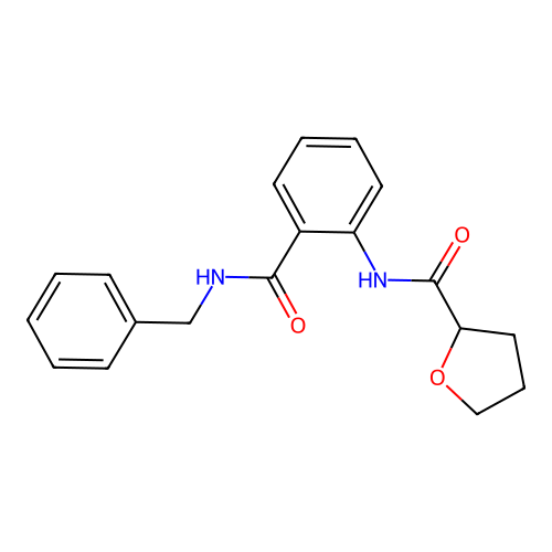 N-[2-(benzylcarbamoyl)phenyl]oxolane-2-carboxamide structure