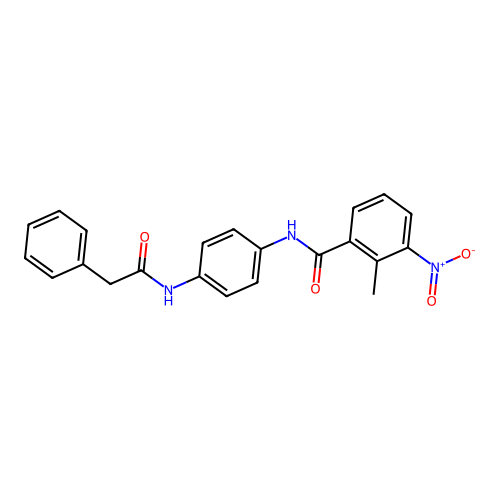 2-methyl-3-nitro-N-{4-[(phenylacetyl)amino]phenyl}benzamide structure