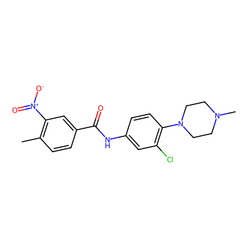 N-[3-chloro-4-(4-methylpiperazin-1-yl)phenyl]-4-methyl-3-nitrobenzamide structure