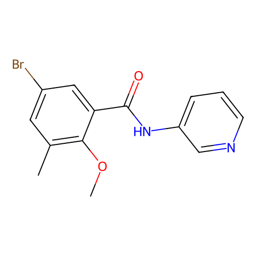 5-bromo-2-methoxy-3-methyl-N-pyridin-3-ylbenzamide structure