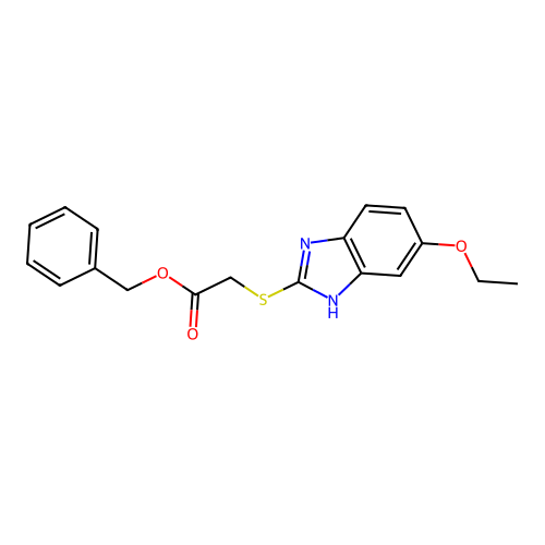 benzyl [(5-ethoxy-1H-benzimidazol-2-yl)sulfanyl]acetate structure