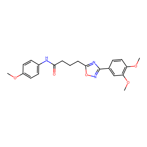 4-[3-(3,4-dimethoxyphenyl)-1,2,4-oxadiazol-5-yl]-N-(4-methoxyphenyl)butanamide structure