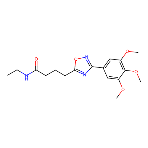 N-ethyl-4-[3-(3,4,5-trimethoxyphenyl)-1,2,4-oxadiazol-5-yl]butanamide structure