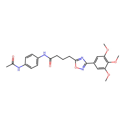 N-(4-acetamidophenyl)-4-[3-(3,4,5-trimethoxyphenyl)-1,2,4-oxadiazol-5-yl]butanamide structure