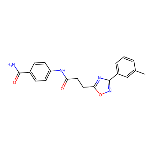 4-({3-[3-(3-Methylphenyl)-1,2,4-oxadiazol-5-yl]propanoyl}amino)benzamide structure