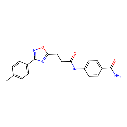 4-({3-[3-(4-Methylphenyl)-1,2,4-oxadiazol-5-yl]propanoyl}amino)benzamide structure