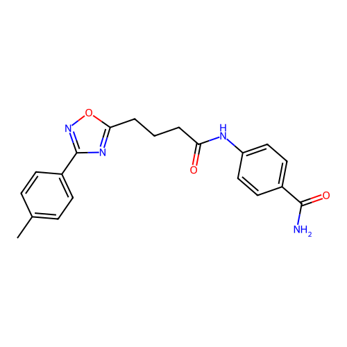 4-({4-[3-(4-Methylphenyl)-1,2,4-oxadiazol-5-yl]butanoyl}amino)benzamide structure