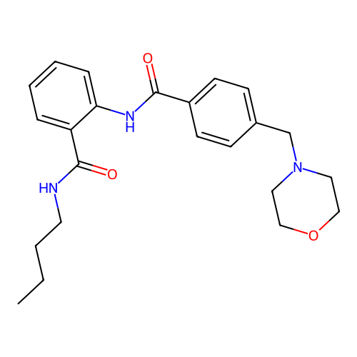 N-butyl-2-[[4-(morpholin-4-ylmethyl)benzoyl]amino]benzamide structure
